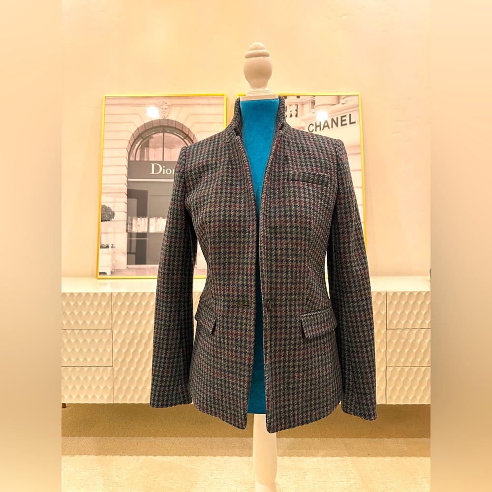J Crew Herringbone Wool Blazer